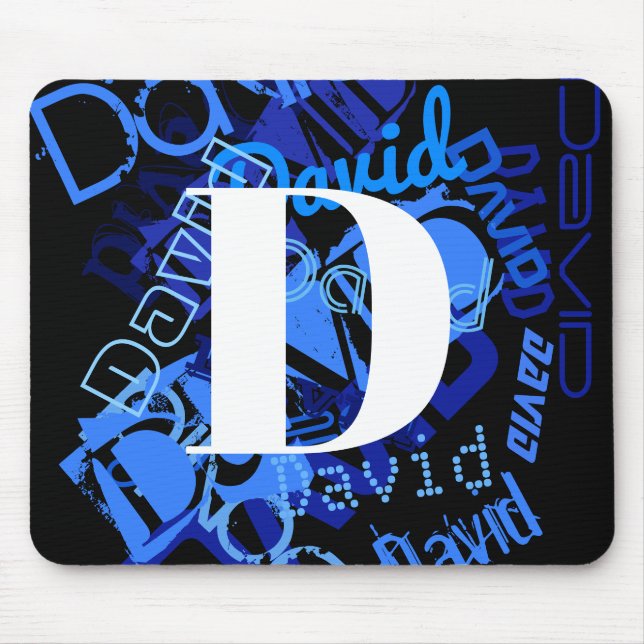 Mousepad Monograma Azul Creativo (Frente)