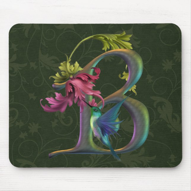Mousepad Monograma B do colibri (Frente)