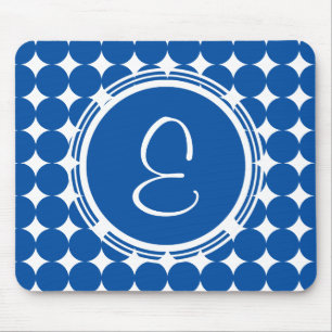 Mousepad Monograma Bolinhas Azul