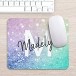 Mousepad Monograma Bonito Colorido de Literatura<br><div class="desc">Personalize facilmente este elegante padrão colorido de brilho com seu nome personalizado e/ou monograma.</div>