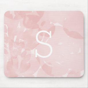 Mousepad Monograma Bonito de Aquarela Rosa