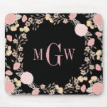 Mousepad Monograma Botânico bonito<br><div class="desc">Pequeno Bayleigh.</div>