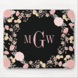Mousepad Monograma Botânico bonito<br><div class="desc">Pequeno Bayleigh.</div>