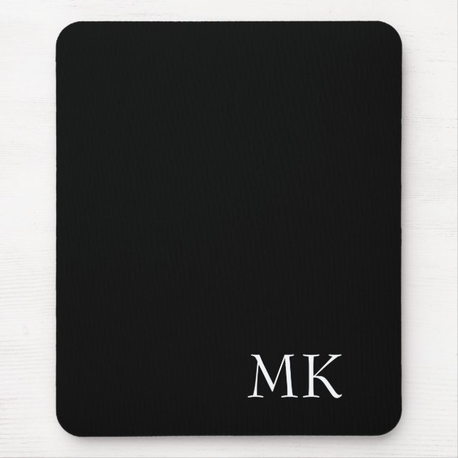 Mousepad Monograma branco preto (Frente)