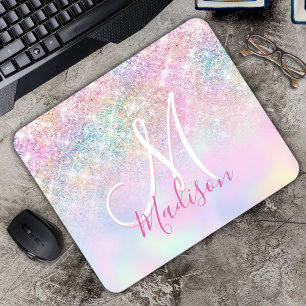 Mousepad Monograma brilhante monograma de unicórnio mbre, i