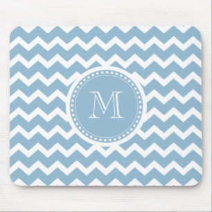 Mousepad Monograma claro elegante do verde do Aqua de