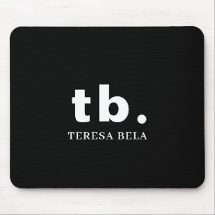 Mousepad Monograma Clássico Elegante Minimalista Preto e Br
