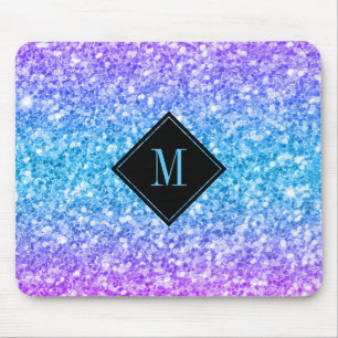 Mousepad Monograma Colorido de Falhas com Glitter