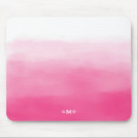 Mousepad Monograma com Cor de Água Rosa Quente<br><div class="desc">Mousepad moderno e na moda,  com ombre rosa quente. Este monograma do mouse é totalmente personalizável.</div>