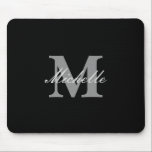 Mousepad Monograma conhecido preto e branco glamoroso<br><div class="desc">Monograma conhecido preto e branco glamoroso pelo storeman.</div>