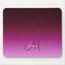 Mousepad Monograma cor-de-rosa impetuoso de Borgonha Ombre