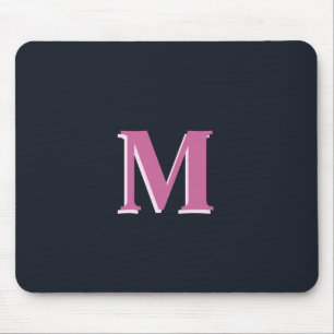 Mousepad Monograma cor-de-rosa profundo marinho