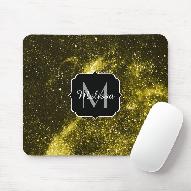 Mousepad Monograma da abstrato preto-escuro (Com mouse)