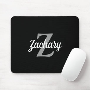 Mousepad Monograma da Cinza Branca Personalizada