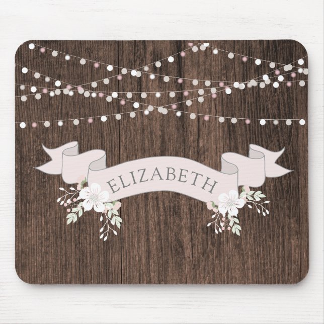 Mousepad Monograma da fita de esfregaço de madeira russa (Frente)