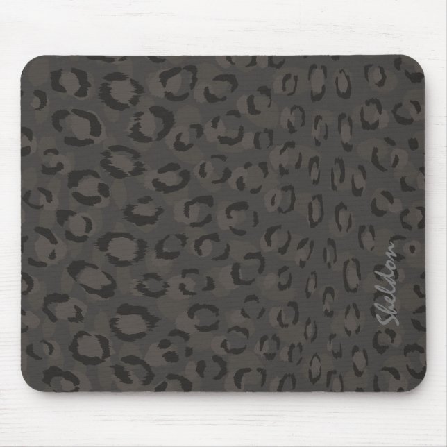 Mousepad Monograma da impressão da cinza negra legal (Frente)