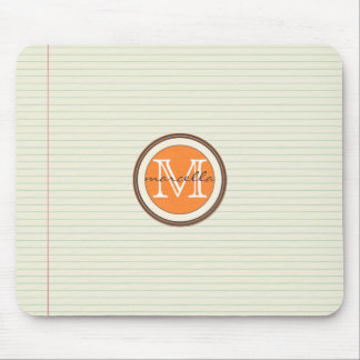 Mousepad Monograma da laranja do fundo do papel de nota