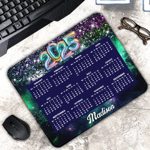 Mousepad Monograma de 2025 da luz verde-escura-escura