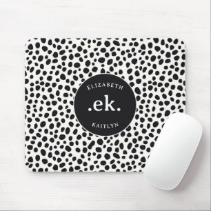 Mousepad Monograma de Abstrato de Cachorro Dalmático