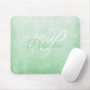 Mousepad Monograma de Abstrato rústico de Cinza de pistachi