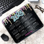 Mousepad Monograma de aniversário de 2025, preto e branco,<br><div class="desc">Volte para a escola divertida com este Pad de Mouse 2025 personalizado. Volte para a escola divertida com este Cute Mouse Pad. Para torná-lo extra especial, ele é monograma e personalizado com um nome. clique no link "personalizar mais" e use a ferramenta design para modificar o design, se quiser. Um...</div>