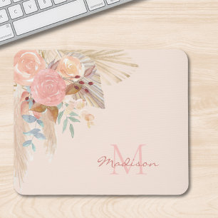 Mousepad Monograma de Aquarela Floral