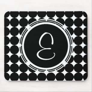 Mousepad Monograma de Bolinhas Preta