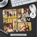 Mousepad Monograma de Colagem de Fotografias Único Moderno<br><div class="desc">Crie seu próprio mouse personalizado, monograma e colorido, com este modelo de colagem de fotos fácil de carregar, com 11 fotos em várias formas e tamanhos, tanto horizontais como verticais, para acomodar uma grande variedade de assuntos fotográficos na sua escolha de cores de texto e fundo (mostrados em branco a...</div>