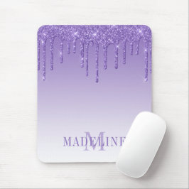 Mousepad Monograma de Coleta Roxo Moda Moderna