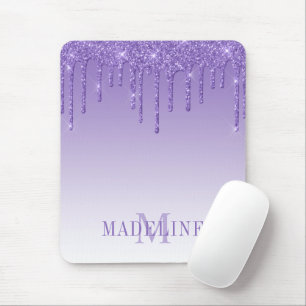 Mousepad Monograma de Coleta Roxo Moda Moderna