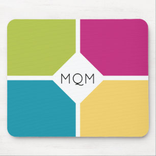 Mousepad Monograma de cores de Verão na moda