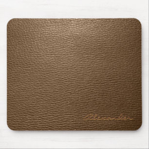 Mousepad Monograma de couro do costume do olhar do teste