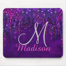 Monograma de Drives de Glitter de Unicórnio Cor-de