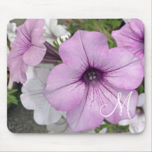 Mousepad Monograma de Fotografia da Flor Púrpura bonito 