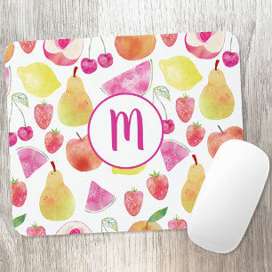 Mousepad Monograma de Fruta de Watecolor