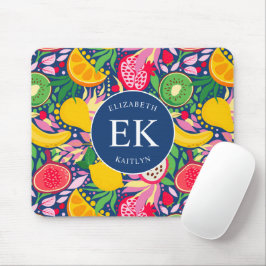Mousepad Monograma de Fruta tropical Padrão de Verão de Aqu