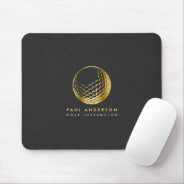 Mousepad Monograma de Golfe do ouro Logotipo de Golfe Elega