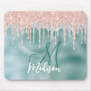Mousepad Monograma de gotejamento por rosa de microfone