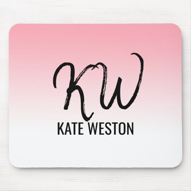 Mousepad Monograma de Gradação Sunset Rosa (Frente)