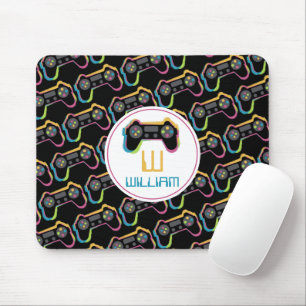 Mousepad Monograma de jogos para adolescentes, gamers, vide