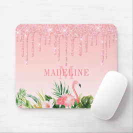 Mousepad Monograma de Largura Tropical Rosa Tropical de Aqu