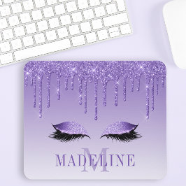 Mousepad Monograma de Lashes Roxos Moda Moderna