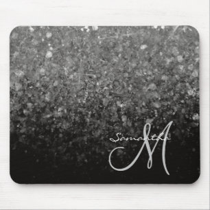 Mousepad Monograma de Lente Moderna e Lâmpada Negra