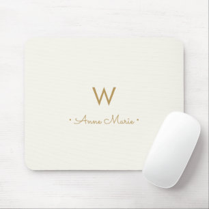 Mousepad Monograma de Letra Moderna em Ouro