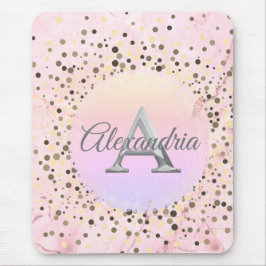 Mousepad Monograma de Mármore Rosa Espetado
