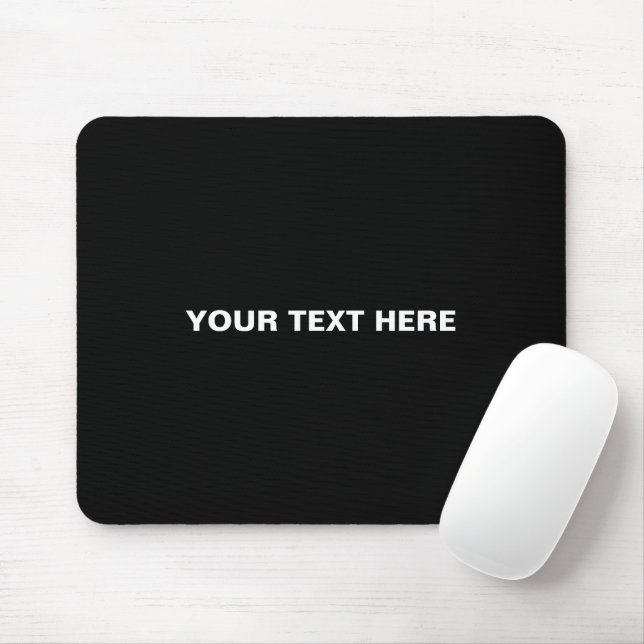 Mousepad Monograma de nome de texto personalizado branco pr (Com mouse)