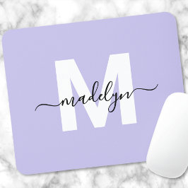 Mousepad Monograma de Nome Inicial Roxo