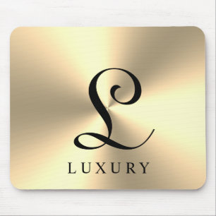 Mousepad Monograma de nome personalizado metálico de ouro