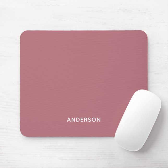 Mousepad Monograma de Nome Personalizado Simples | Elegante (Com mouse)