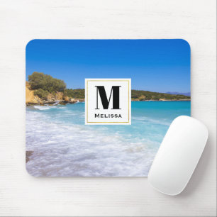 Mousepad Monograma de Paraíso Tropical de Praia Exótica